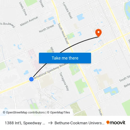 1388 Int'L Speedway Ob to Bethune-Cookman University map