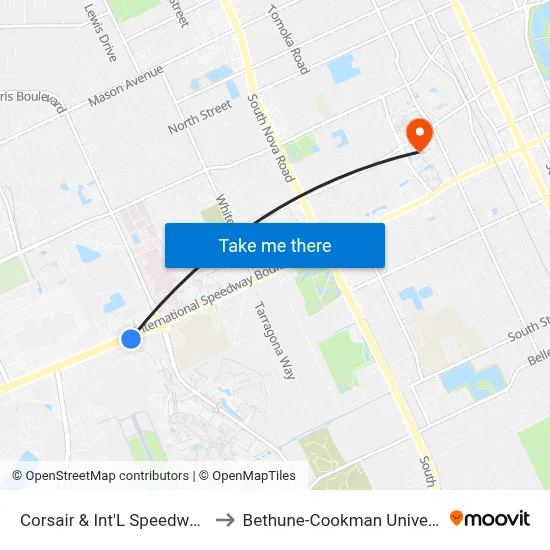 Corsair & Int'L Speedway Ib to Bethune-Cookman University map
