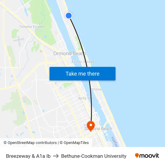 Breezeway & A1a Ib to Bethune-Cookman University map