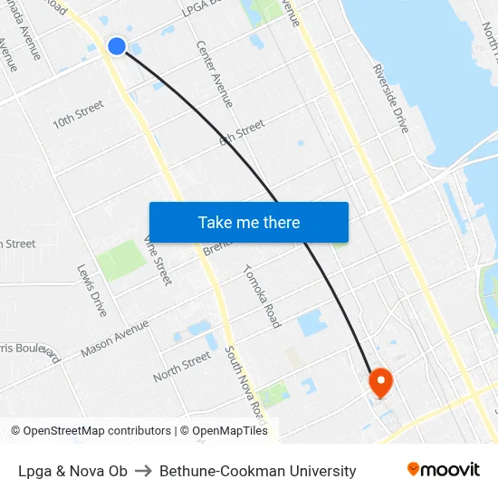 Lpga & Nova Ob to Bethune-Cookman University map