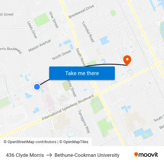 436 Clyde Morris to Bethune-Cookman University map