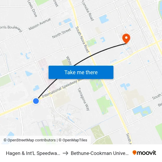 Hagen & Int'L Speedway Ib to Bethune-Cookman University map