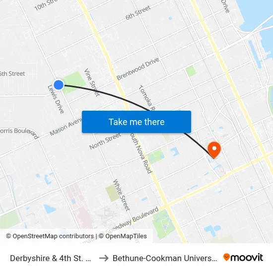 Derbyshire & 4th St. Ob to Bethune-Cookman University map