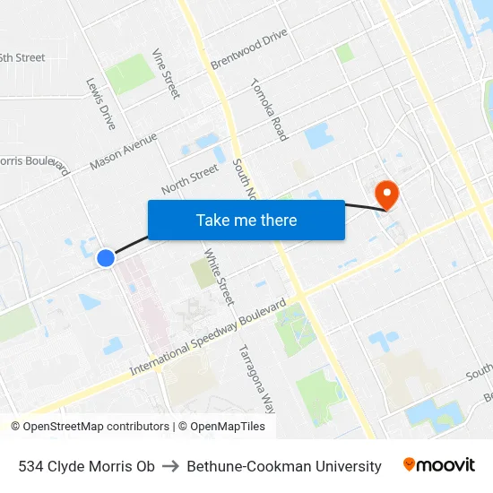 534 Clyde Morris Ob to Bethune-Cookman University map