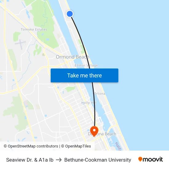 Seaview Dr. & A1a Ib to Bethune-Cookman University map
