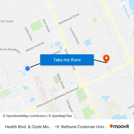 Health Blvd. & Clyde Morris Ib to Bethune-Cookman University map