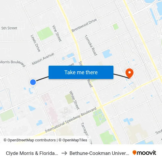Clyde Morris & Florida Ob to Bethune-Cookman University map