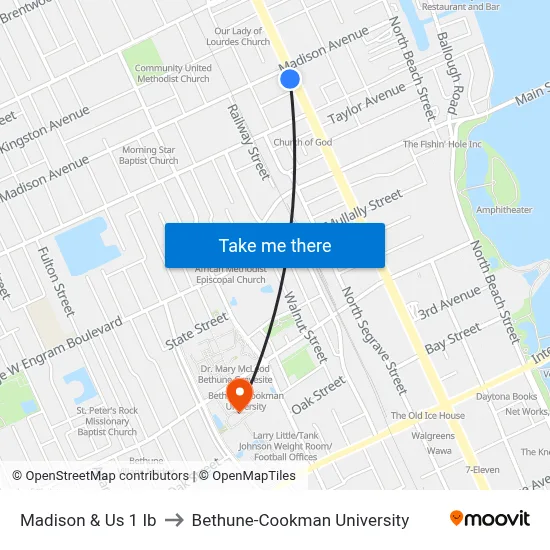 Madison & Us 1 Ib to Bethune-Cookman University map