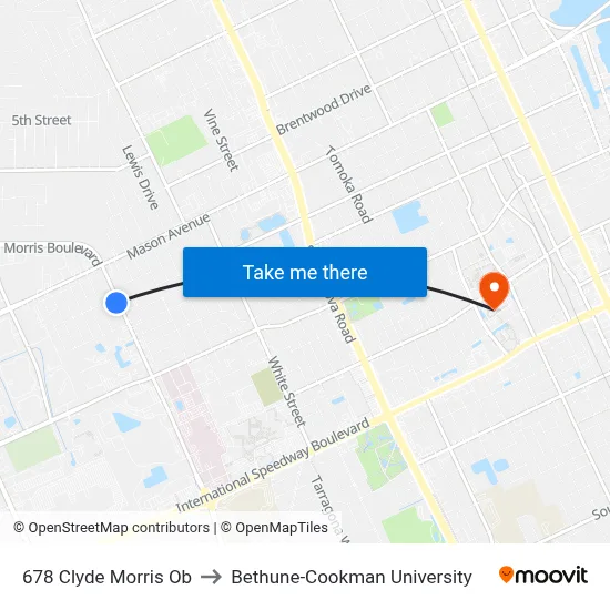 678 Clyde Morris Ob to Bethune-Cookman University map