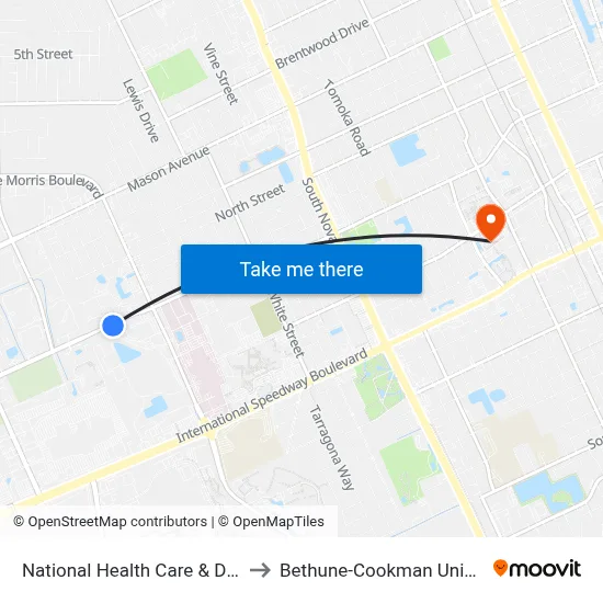 National Health Care & Dunn Ib to Bethune-Cookman University map