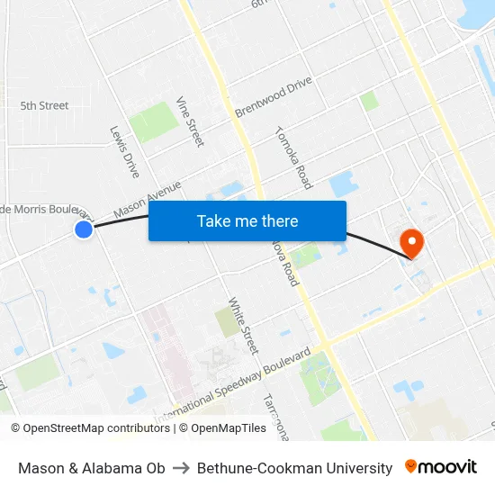 Mason & Alabama Ob to Bethune-Cookman University map