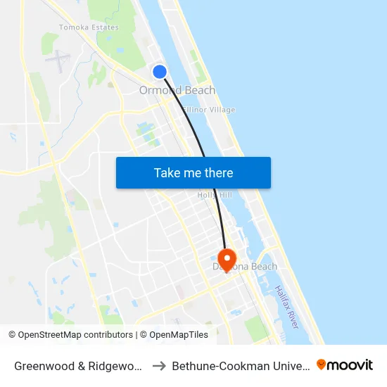Greenwood & Ridgewood Ib to Bethune-Cookman University map