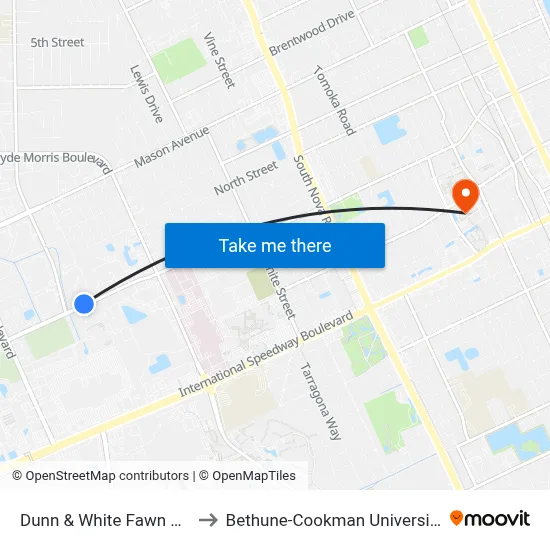 Dunn & White Fawn Ob to Bethune-Cookman University map