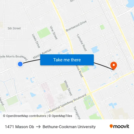 1471 Mason Ob to Bethune-Cookman University map