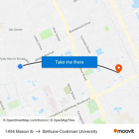1494 Mason Ib to Bethune-Cookman University map