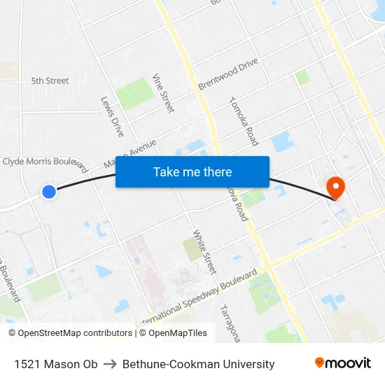 1521 Mason Ob to Bethune-Cookman University map