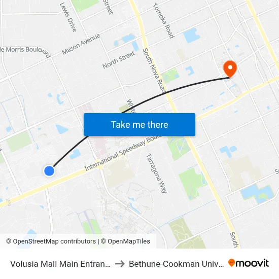 Volusia Mall Main Entrance Ob to Bethune-Cookman University map
