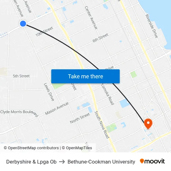 Derbyshire & Lpga Ob to Bethune-Cookman University map