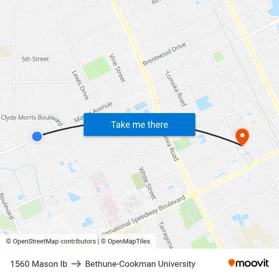 1560 Mason Ib to Bethune-Cookman University map