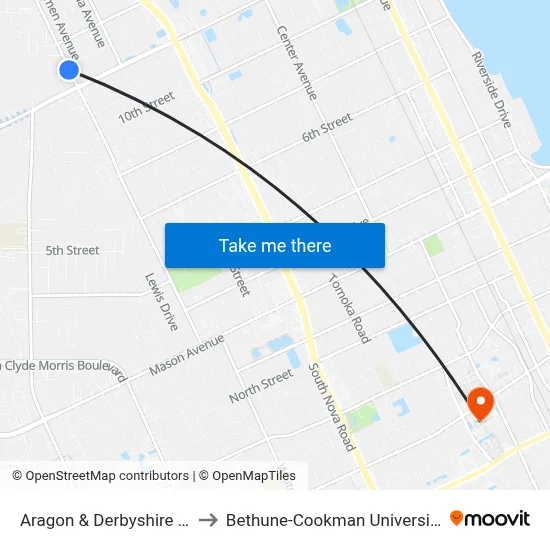 Aragon & Derbyshire Ib to Bethune-Cookman University map