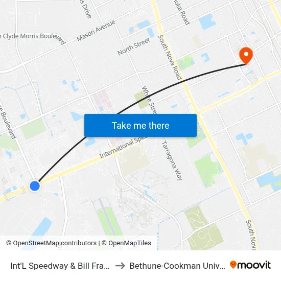 Int'L Speedway  & Bill France Ib to Bethune-Cookman University map