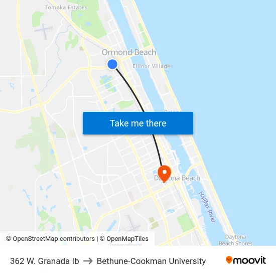 362 W. Granada Ib to Bethune-Cookman University map