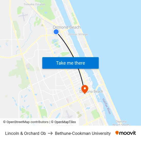 Lincoln & Orchard Ob to Bethune-Cookman University map