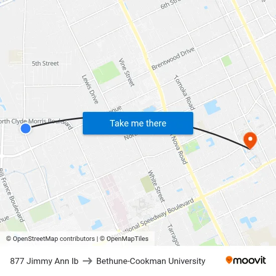 877 Jimmy Ann Ib to Bethune-Cookman University map
