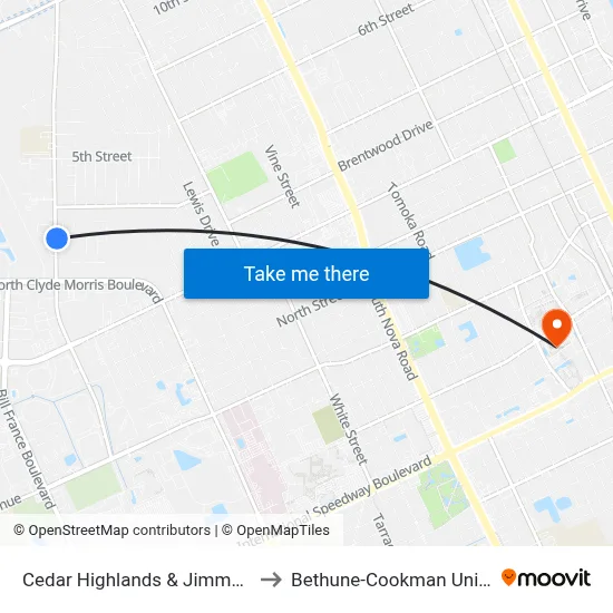 Cedar Highlands & Jimmy Ann Ib to Bethune-Cookman University map