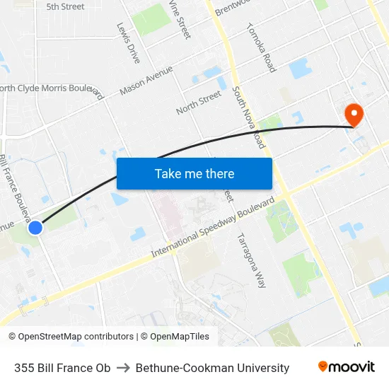 355 Bill France Ob to Bethune-Cookman University map