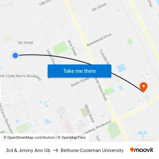 3rd & Jimmy Ann Ob to Bethune-Cookman University map