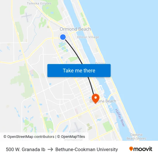 500 W. Granada Ib to Bethune-Cookman University map
