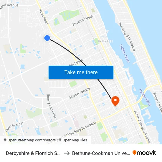 Derbyshire & Flomich St. Ob to Bethune-Cookman University map