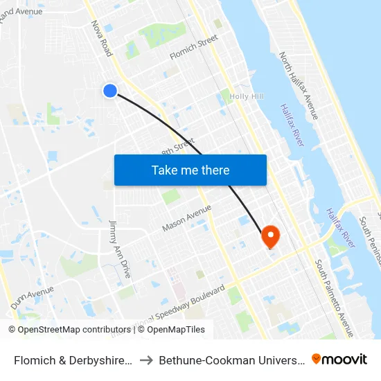 Flomich & Derbyshire Ib to Bethune-Cookman University map
