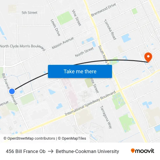 456 Bill France Ob to Bethune-Cookman University map