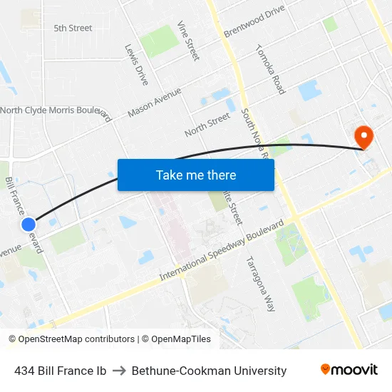 434 Bill France Ib to Bethune-Cookman University map