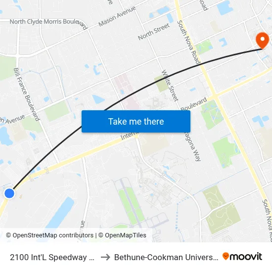 2100 Int'L Speedway Ob to Bethune-Cookman University map