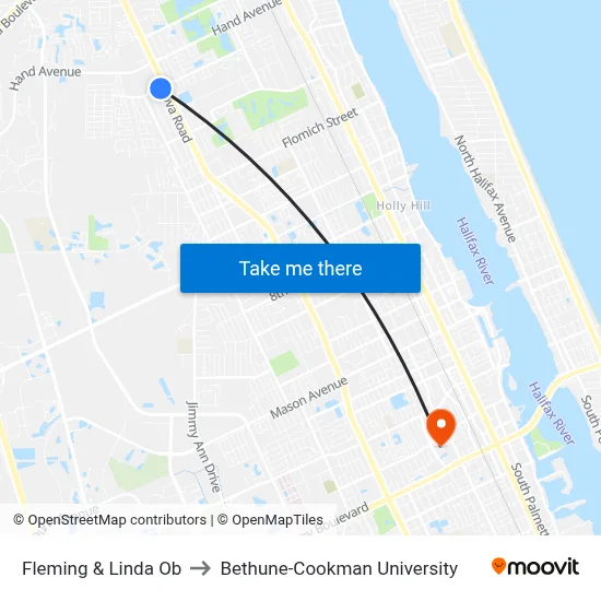 Fleming & Linda Ob to Bethune-Cookman University map
