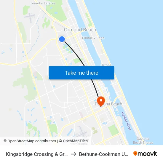 Kingsbridge Crossing & Granada Ib to Bethune-Cookman University map