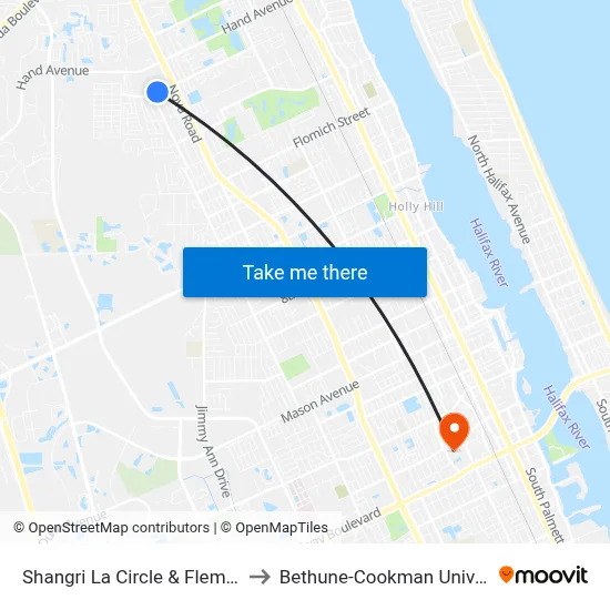 Shangri La Circle & Fleming Ib to Bethune-Cookman University map
