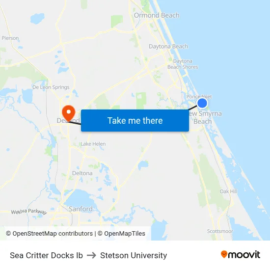 Sea Critter Docks  Ib to Stetson University map
