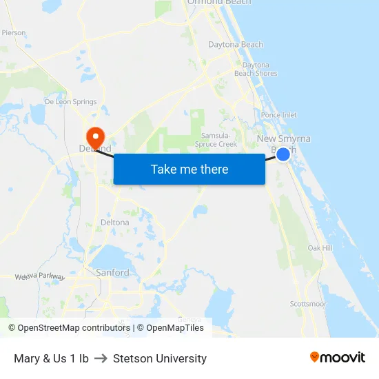 Mary & Us 1 Ib to Stetson University map