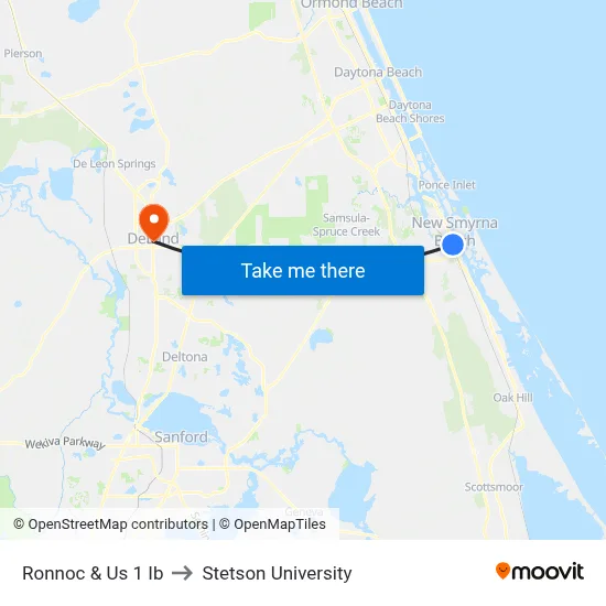 Ronnoc & Us 1 Ib to Stetson University map