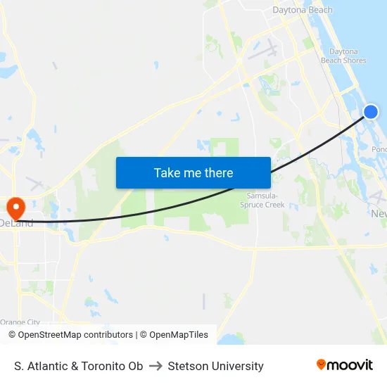 S. Atlantic & Toronito Ob to Stetson University map