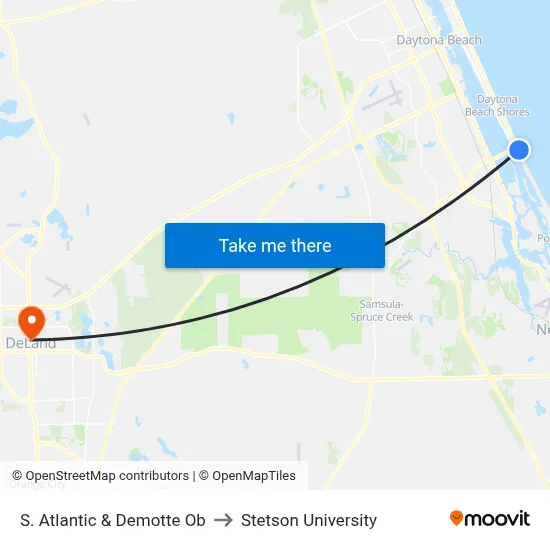 S. Atlantic & Demotte Ob to Stetson University map
