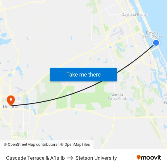 Cascade Terrace & A1a Ib to Stetson University map