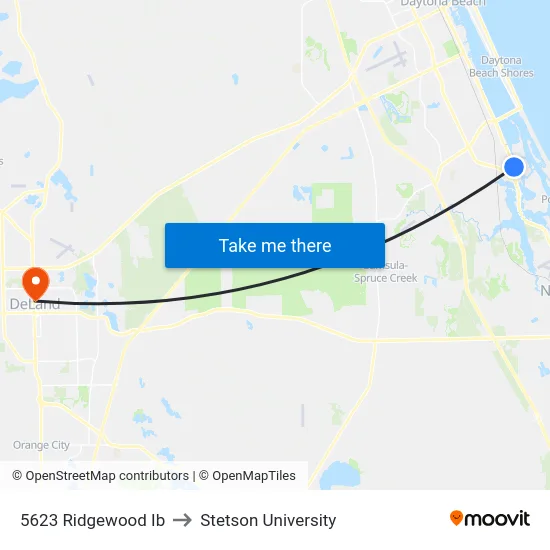 5623 Ridgewood Ib to Stetson University map