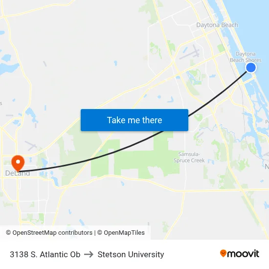 3138 S. Atlantic Ob to Stetson University map