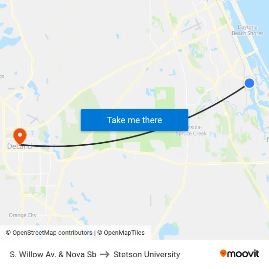 S. Willow Av. & Nova Sb to Stetson University map