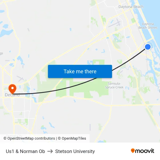 Us1 & Norman Ob to Stetson University map